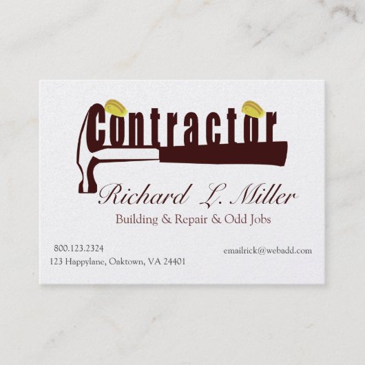 Carte De Visite Constructeur Casquette Sûr Maxi Constructeur Contr (Devant)