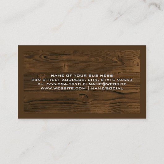 Carte De Visite Constructeur de construction | Bois (Dos)