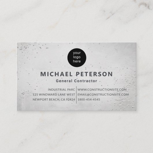Carte De Visite Constructeur de construction Cement Logo moderne (Devant)