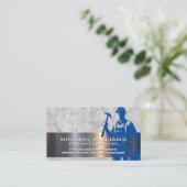 Carte De Visite Constructeur de construction | Collecteur bleu (Debout devant)