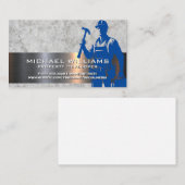 Carte De Visite Constructeur de construction | Collecteur bleu (Devant / Derrière)