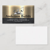 Carte De Visite Constructeur de construction | Marbre métallique o (Devant / Derrière)