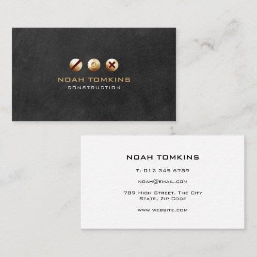 Carte De Visite Constructeur de construction moderne professionnel (Devant / Derrière)