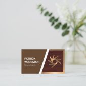 Carte De Visite Constructeur de grains de bois à cadre de bronze (Debout devant)