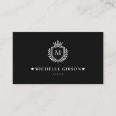 Carte De Visite Constructeur de luxe Monogramme minimal Couronne C (Devant)