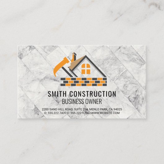 Carte De Visite Constructeur de maisons | Architecte (Devant)