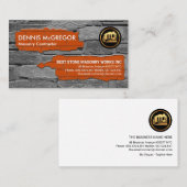 Carte De Visite Constructeur de revêtement en brique de maçonnerie (Devant / Derrière)