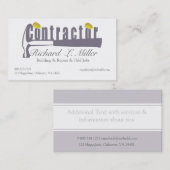 Carte De Visite Constructeur d'entrepreneur de construction de M. (Devant / Derrière)