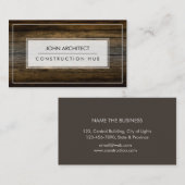 Carte De Visite Constructeur en bois moderne professionnel de (Devant / Derrière)