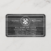 Carte De Visite Constructeur Professionnel Charpentier Outils Menu (Dos)