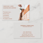 Carte De Visite Constructeur professionnel moderne de briqueteurs (Devant / Derrière)