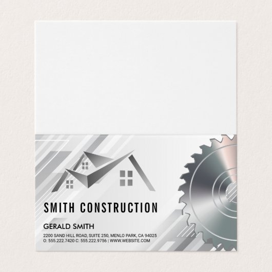 Carte De Visite Constructeurs immobiliers | Entrepreneur général (Extérieur déplié)