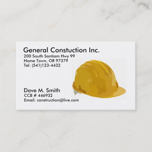Carte De Visite Construction (Devant)