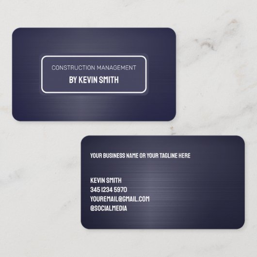 Carte De Visite Construction (Devant / Derrière)