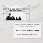 Carte De Visite Construction (Devant / Derrière)