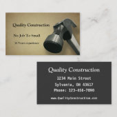 Carte De Visite Construction (Devant / Derrière)