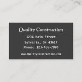 Carte De Visite Construction (Dos)