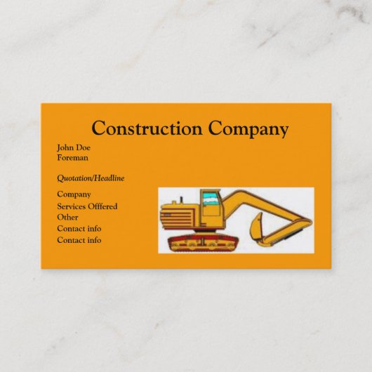 Carte De Visite Construction (Devant)