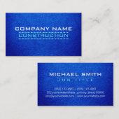 Carte De Visite Construction #3 simili cuir professionnel (Devant / Derrière)