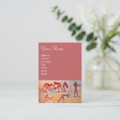 Carte De Visite CONSTRUCTION ARCHITECTURALE rose jaune rouge (Debout devant)