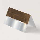 Carte De Visite Construction | Arrière - plan en bois métallique (Dos)