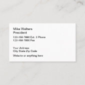 Carte De Visite Construction Arrière - plan Et Fixateurs Métalliqu (Dos)