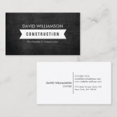 CARTE DE VISITE CONSTRUCTION BANNIÈRE BLANCHE, BÂTIMENT, LOGO ARCH (Devant / Derrière)