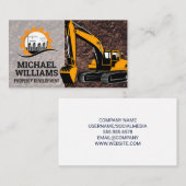 Carte De Visite Construction | Bâtiments commerciaux | Excavateur (Devant / Derrière)