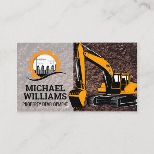 Carte De Visite Construction   Bâtiments commerciaux   Excavateur