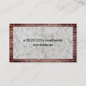 Carte De Visite Construction | Béton | Mur en briques (Dos)