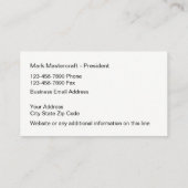 Carte De Visite Construction bilatérale moderne (Dos)