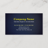 Carte De Visite Construction bleu-foncé élégante de casque de (Dos)