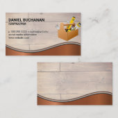 Carte De Visite Construction | Bois | Boîte à outils de menuiserie (Devant / Derrière)