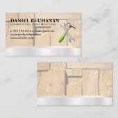 Carte De Visite Construction | Bois coupé | Clé à marteau (Devant / Derrière)