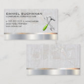 Carte De Visite Construction | Bois métallique | Marteau à clé (Devant / Derrière)