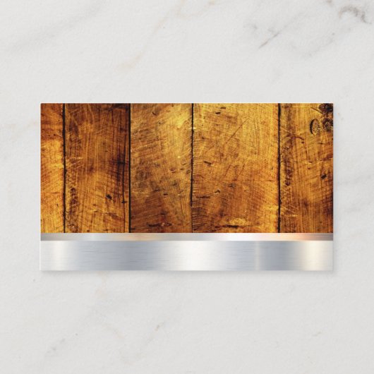 Carte De Visite Construction | Bois métallique | Outils de marteau (Dos)