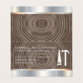 Carte De Visite Construction | Bois métallique | Outils de marteau (Extérieur déplié)