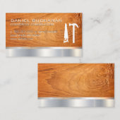 Carte De Visite Construction | Bois | Outils de marteau de scie (Devant / Derrière)