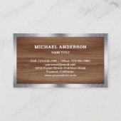 Carte De Visite Construction Brown de grain de bois Camion de pomp (Dos)