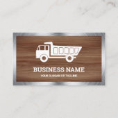 Carte De Visite Construction Brown de grain de bois Camion de pomp (Devant)