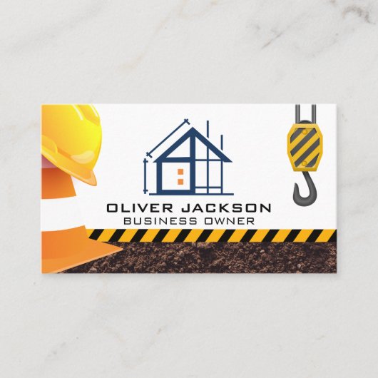Carte De Visite Construction Build | Contractor | Engineer (Devant)