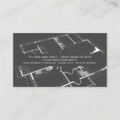 Carte De Visite Construction Build Site | Architect Blueprints (Dos)