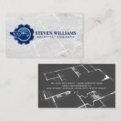 Carte De Visite Construction Builder Logo | Blueprint (Devant / Derrière)