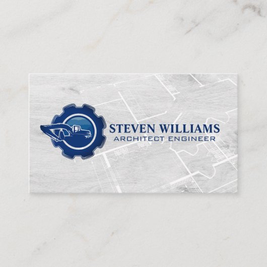 Carte De Visite Construction Builder Logo | Blueprint (Devant)