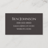 Carte De Visite Construction Business Card (Dos)