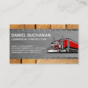 Carte De Visite Construction Camion à benne basculante Constru