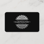 Carte De Visite Construction Carpenter noir argent scie moderne (Devant)