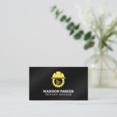Carte De Visite Construction Casque de Chantier | Logo Marteau | B (Debout devant)