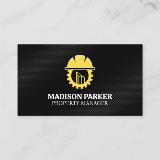 Carte De Visite Construction Casque de Chantier | Logo Marteau | B (Devant)