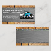 Carte De Visite Construction | circulaire | Bois d'acier | Camion  (Devant / Derrière)